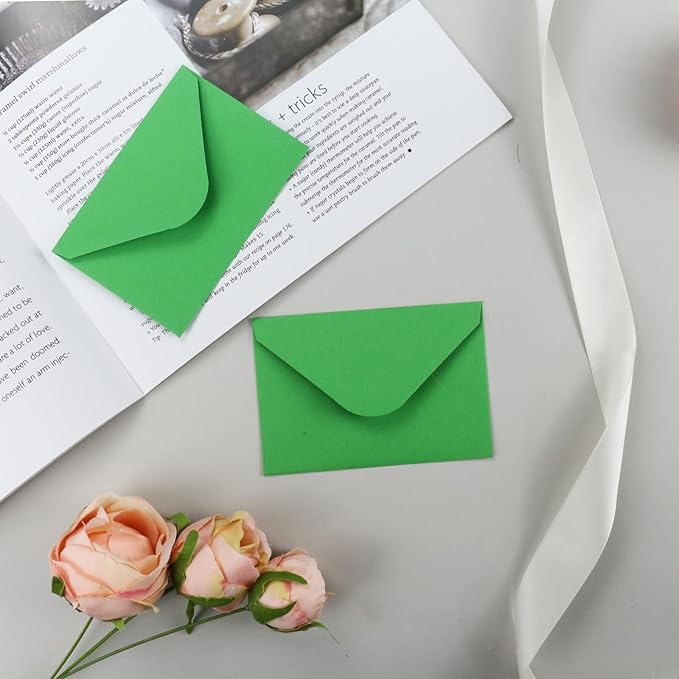 150 Packs of Gift Card Envelopes, Mini Envelopes, Gift Card Holder, Business Card Envelopes (4"x2.75") (Green)