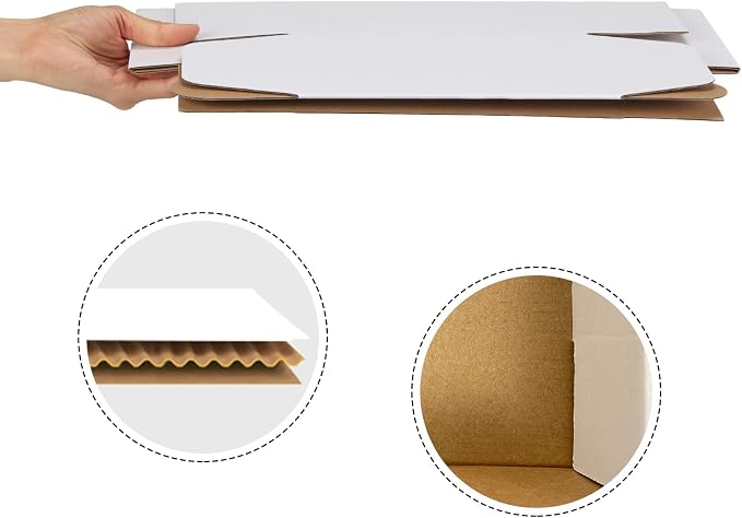 RLAVBL 8x8x4 Inches Shipping Boxes Set of 25, White Small Corrugated Cardboard Box, Mailer Boxes for Packing Small Business