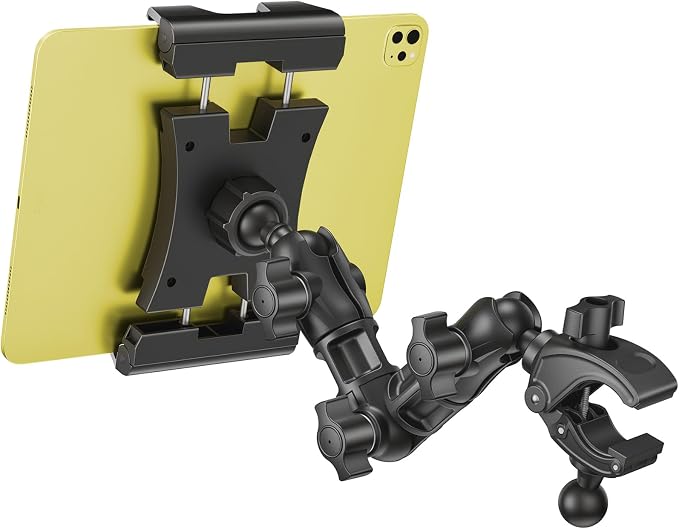 OHLPRO Tablet Holder for Mic Stand, 360° Adjustable Long Arm Tablet & Phone Mount with Clamp, for Treadmill Handlebar, Peloton Bike, Stroller, Wheelchair, Fits 5–13" Devices