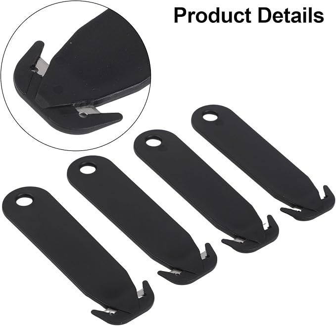 Double-Edged Safety Box Cutter for multi Tool with Stainless Steel Blade and Plastic Handle for Office Home Warehouse Dorm Room Package Opening Red Black 4 Pack Utility (4pcs black)
