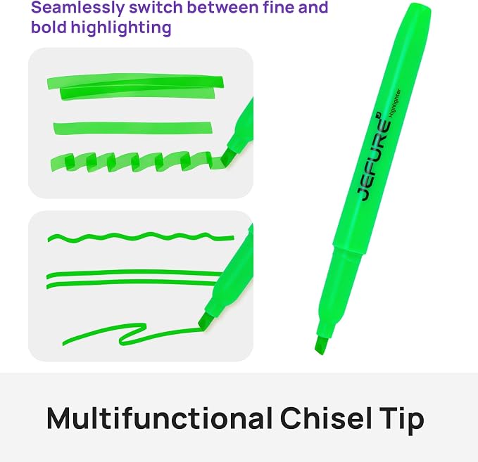 36 Pcs Highlighters, Chisel Tip, Quick Dry, Green | Bible Highlighters, Ideal for Studying, Note-Taking, School, College, Office, Teacher & Student Supplies