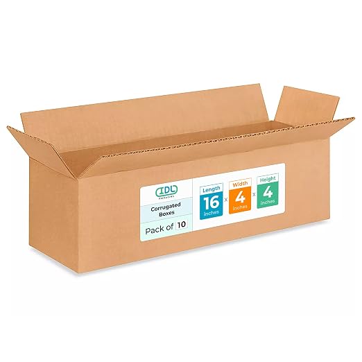 Long Moving & Shipping Boxes 16x4x4 inches (10-Pack) - Extra Strength 200 lb vs Regular - Corrugated Moving Boxes for USPS/UPS&FEDEX - Box for Packaging Moving - Packing Box by IDL Packaging | Extra Strength 200 lb vs Regular - Corrugated Moving Boxes ...