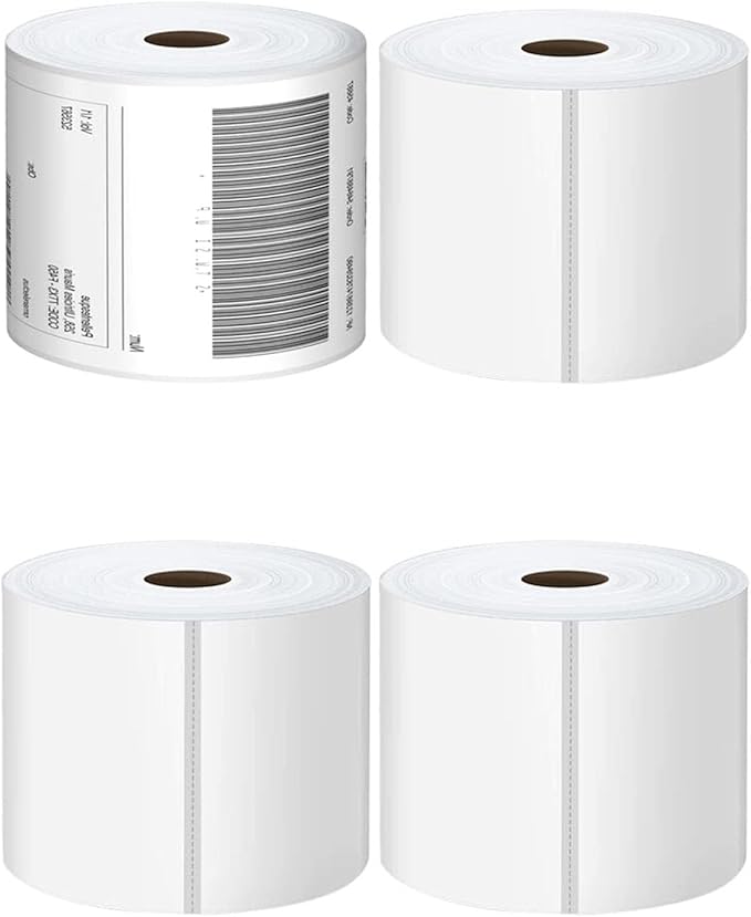 Direct Thermal Labels 4x6-450 Labels/Roll, Thermal Shipping Labels for Zebra 2844 ZP-450 ZP-500 ZP-505, 4 Rolls, 1800 Labels(NOT for DYMO)