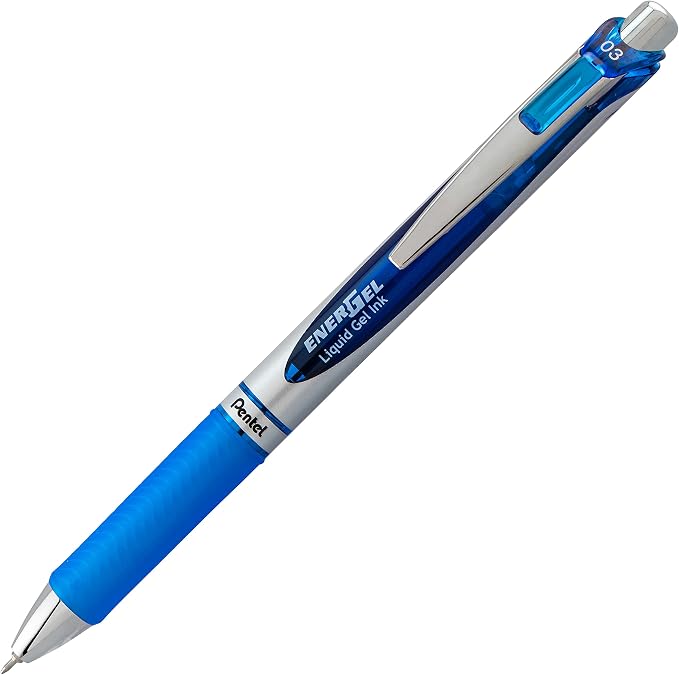 Pentel EnerGel RTX Retractable Liquid Gel Pen, (0.3mm) Needle Tip, Extra Fine Line, Assorted Ink, 3-Pk (BLN73BP3M)
