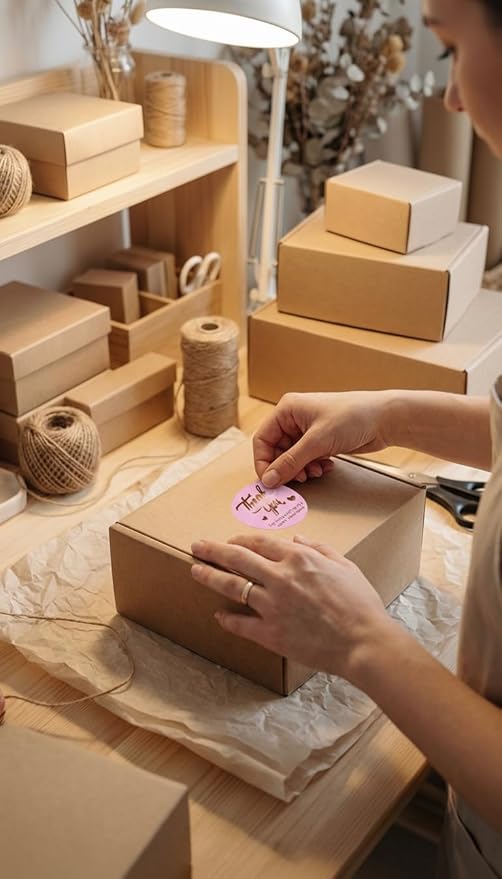 500 Pcs 1.5 Inch Pink and Rose Gold Thank You Stickers for Small Business, Small Business Packaging, Self-Adhesive & Waterproof Stickers with Beautiful Designs, Strong and Durable Envelope Seals