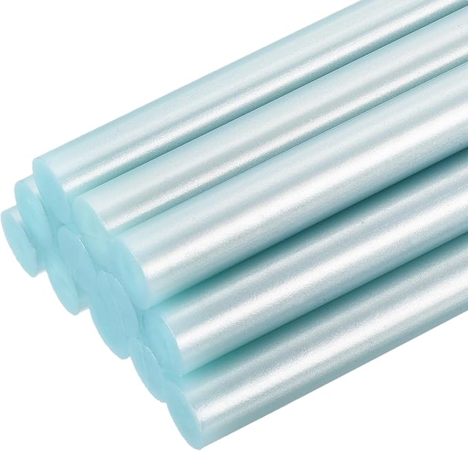 uxcell 12pcs Mini Hot Glue Sticks for Glue Gun 7/16 x 4 Inch Large Glue Sticks, 11 x 100mm Metallic Blue
