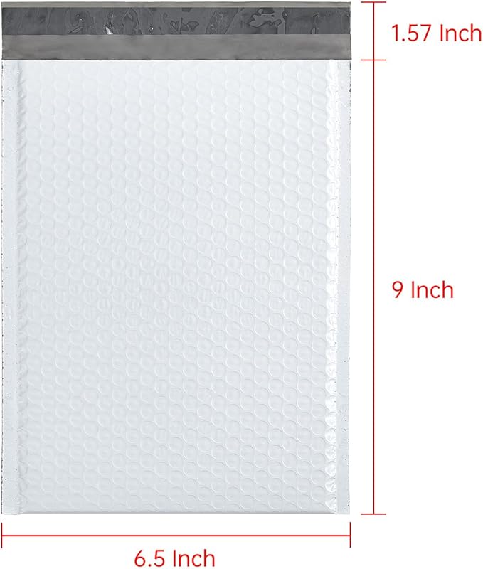 25 ct #0 Poly Bubble Mailers 6.5 x 9 Inch Bubble Lined Poly Mailer. Tear-proof, Water-resistant and Postage-saving Lightweight Shipping Envelopes/Bags.