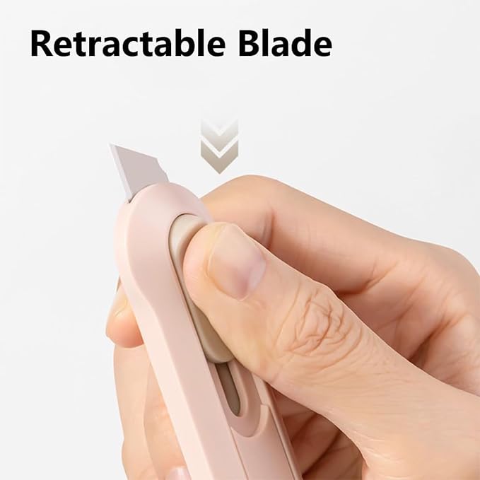 2 Pack Safety Box Cutter, Retractable Utility Knife for Opening Boxes, Letter Opener for Home, Office, and Craft Use (Mix-4pcs)