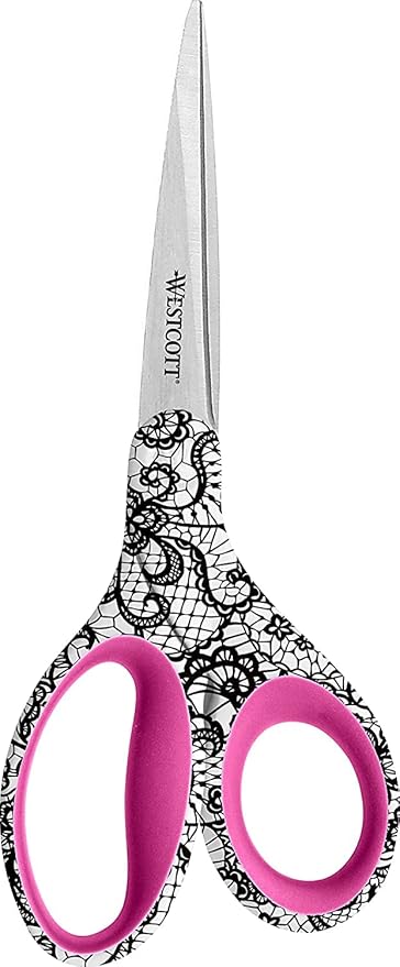 Westcott Trendsetter Straight Lace Pattern Scissor, 8" (16660)