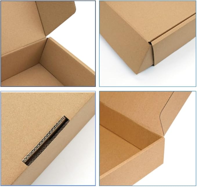 Laptop Shipping Box Secure Mailer Box Kraft Mailing Boxes with Protection Foam Without Available Space for Chargers or Cords, Fits Most Laptop Screen Sizes (Pack of 2)