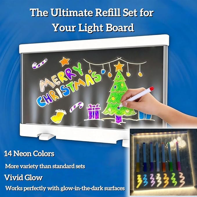 14 Colors Liquid Chalk Markers for LED Note Board - Neon Dry Erase Markers for Acrylic Calendar, Glass Window & Blackboard - Erasable Gel Markers Fine Tip for Kids, Non-Toxic Wet Erase Pens