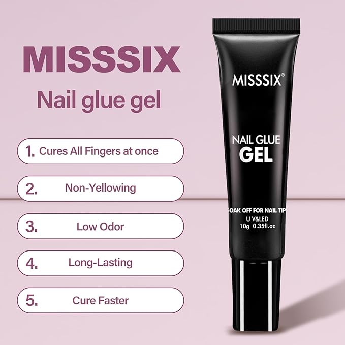 Misssix Medium Square Gel x Nail Tips Kit, 216Pcs Pre Etched Clear Fake Nails, Full Cover False Nail 9-in-1 Gel Glue and Portable Mini U V Nail Lamp for Women 12 Sizes