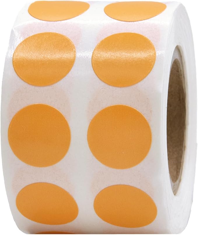 Peach 1/2" Inch Round Adhesive Labels 1,000 Color Coding Dot Stickers for Efficient Inventory Management, Crafting Projects, and Organizational Tasks in Offices, Schools, and Homes