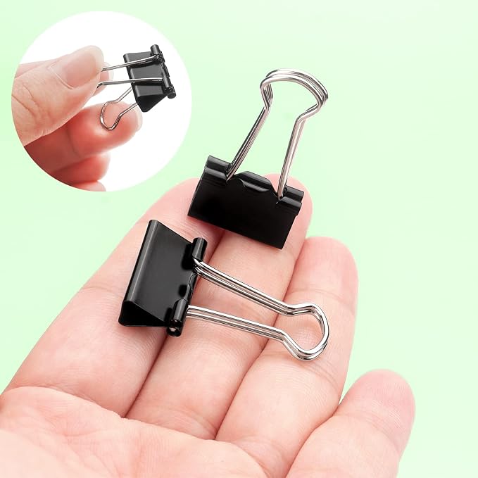ZZTX 36 Pack Binder Clips 0.7 Inches Black | Paper Clamps Clips, Durable steel, Rust-resistant, Strong spring