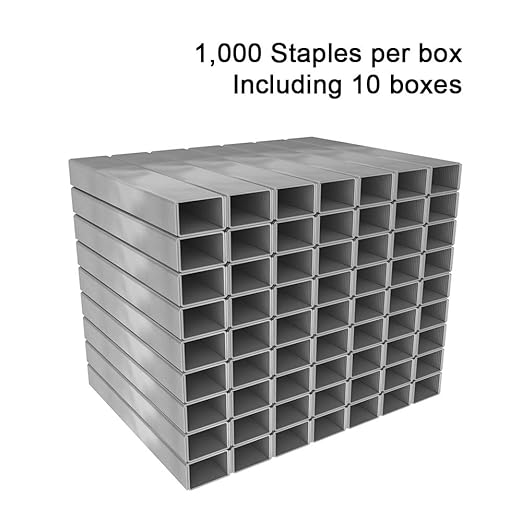 Rayson Heavy Duty Staples, Enhanced 1/4" Leg Length, 1/2" Width, 30 Sheets, 10,000 Staples (10 Boxes of 1000)