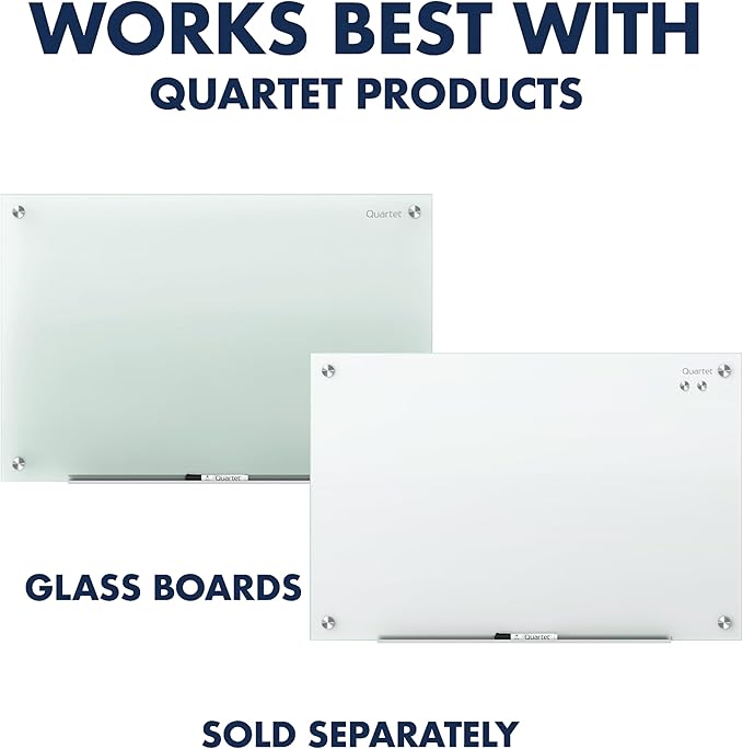 Quartet Strong Magnets for White Boards, Rare Earth Magnet for Glass Whiteboards, Clear, 6 Pack (85391)