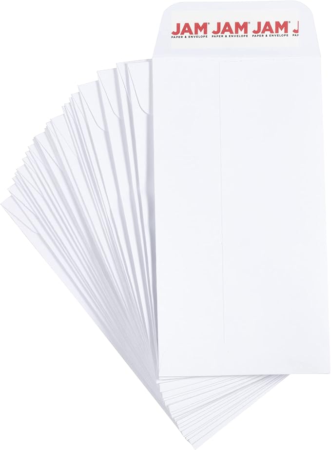 JAM PAPER #7 Coin Business Envelopes with Peel and Seal Closure - 3 1/2 x 6 1/2 - White - 25/Pack