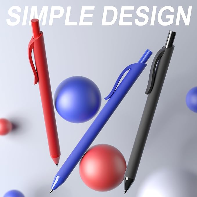 50 Pack Red Ink Pens - Bulk Pens, 1.0MM Medium Point Ballpoint Pens, Smooth Writing No Bleed Retractable Ball Point Pen (Red)