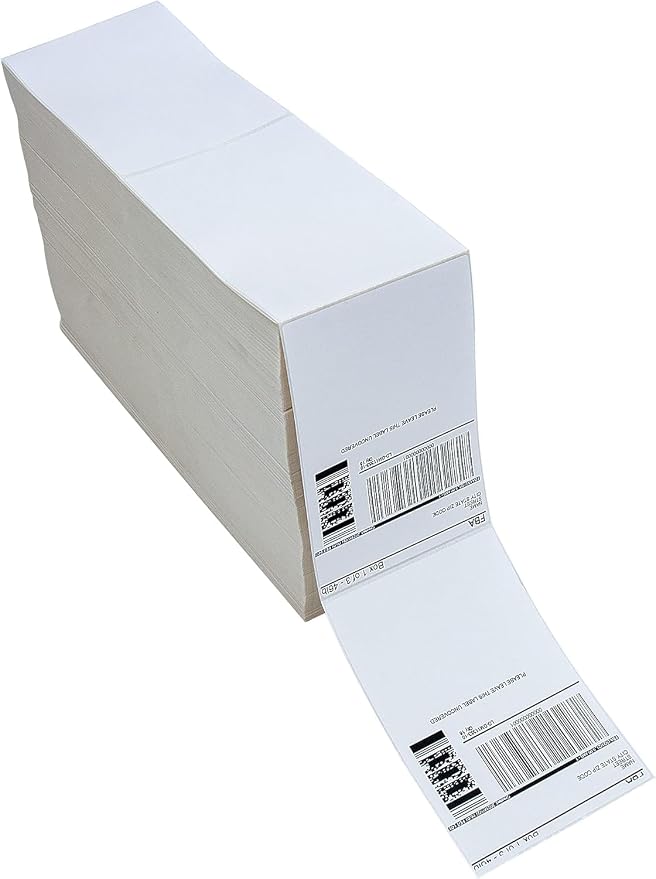 L LIKED 270000 Fanfold 4" x 6" Direct Thermal Labels, Commercial Grade | BPA Free, Permanent Adhesive,Perforated Easy-Tear, Compatible with Zebra & Rollo Printer