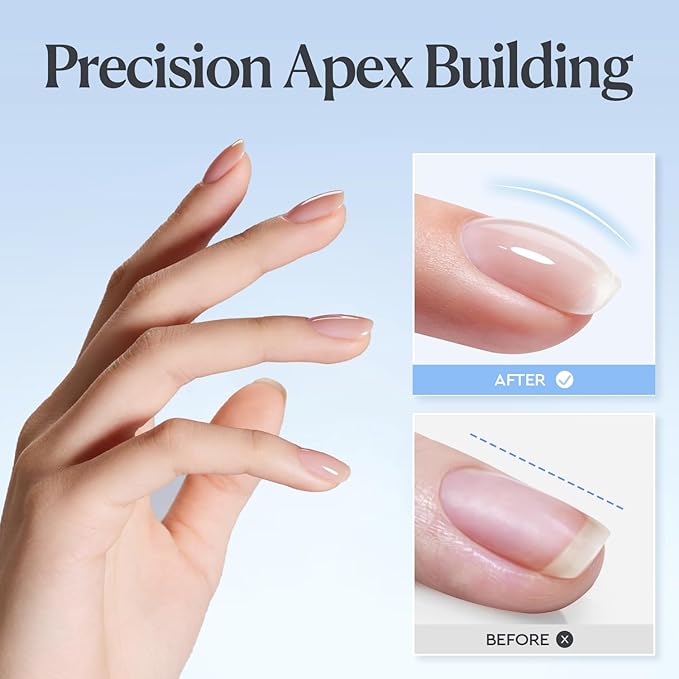 AZUREBEAUTY Clear Builder Nail Gel, 18ml 7-in-1 Nail Builder Gel for Extension, Strengthening, Apex Building & Rhinestone Glue, LED UV Cured Rubber Base Gel for Salon Home DIY
