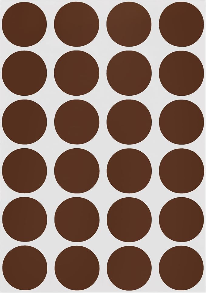 Cocoa Dot Stickers, 3/4 Inch, 1008/Pack | Semi-Gloss Paper Circle Labels for Offices, Retail, Classrooms, and Medical Use. Made in USA