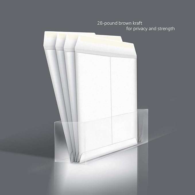 Amazon Basics Catalog Mailing Envelopes, Peel and Seal, 9x12 Inch, Strong Quality, 28 lb White, 100-Pack