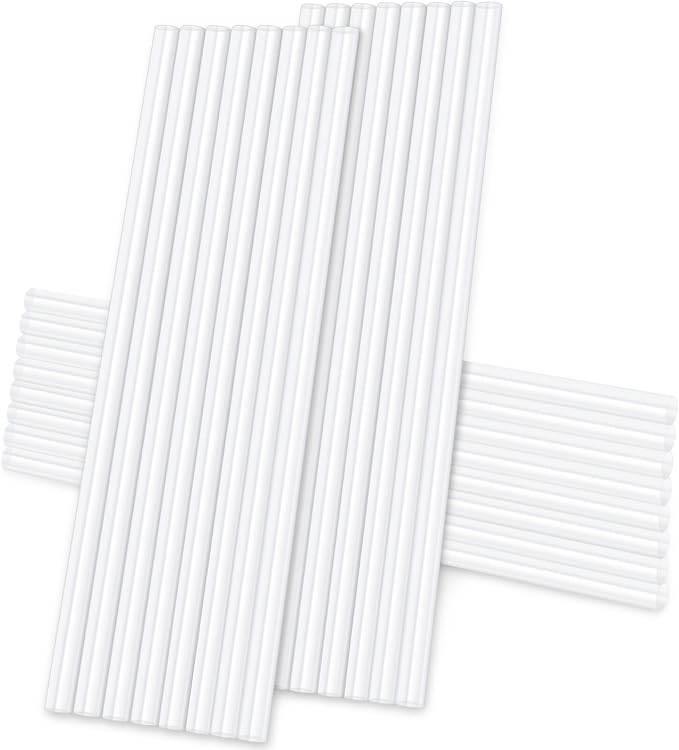 Clear EVA Hot Glue Sticks, 24PCS Mini Size 0.27" Dia x 8" Long Hot Melt Glue Wax Sticks for Fabric Wood, All Temperature Adhesive Stick for Crafts, Repairs & DIY Projects