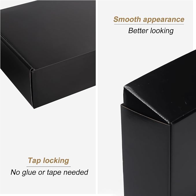 ZBEIVAN 6x6x2 Black Shipping Boxes Set of 50, Corrugated Cardboard Mailer Boxes for Packaging Small Business Mailing Gifts