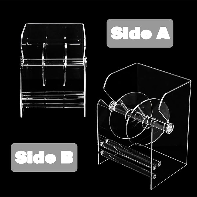 Lawei Adjustable Label Dispenser, 3 Disks Acrylic Label Dispenser Sticker Roll Holder, Transparent Tape Label Holder Rolls Organizer, Individual Sticker Stand Label Holders for Office Home Desktop