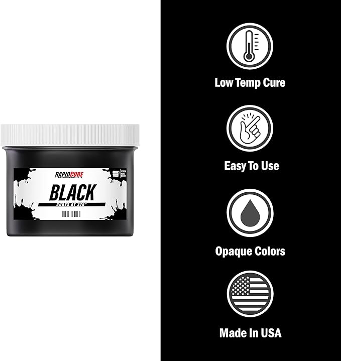 Screen Printing Fabric Ink Black (Gallon - 128oz.) - Plastisol Ink for Screen Printing, Fast Curing Fabric Paint - Screen Print Direct®, USA Made