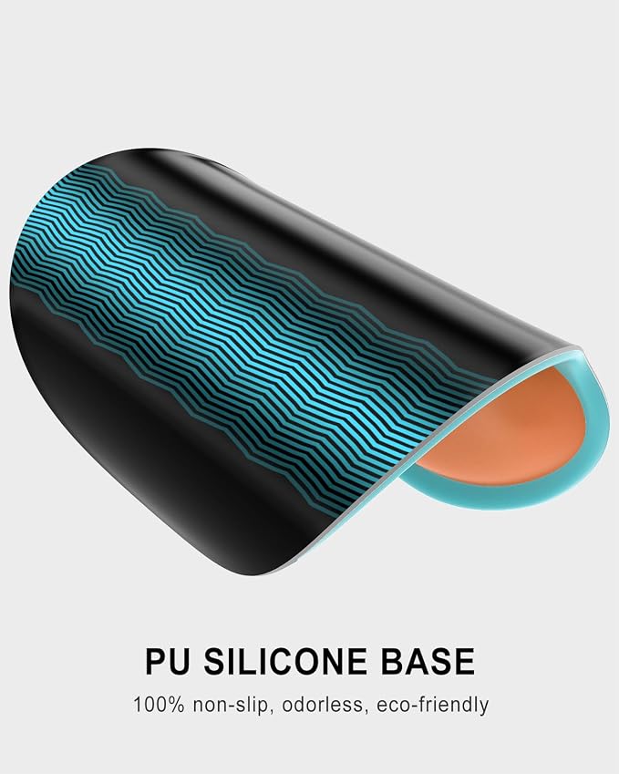 Auhoahsil Ergonomic Mouse Pad with Wrist Rest, Comfortable Silicone Non-Slip Computer Pain Relief Gel Mouse Mat with Wrist Support for Gaming, Work, Office, Women & Men, Cute Pattern, Teal Orange