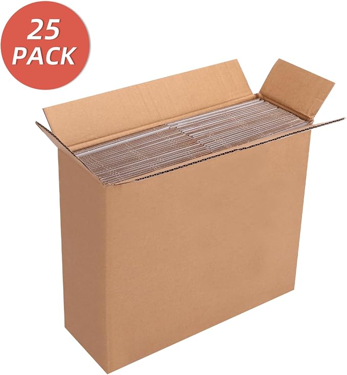 25-Pack Shipping Boxes 8x8x6 Inches, White | Corrugated Cardboard Box for Business Packing, Shipping, and DIY, Easy to Fold and Assemble