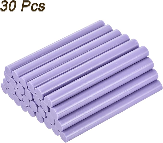 uxcell 30pcs 11mm x 100mm Mini Hot Glue Gun Sticks 4-inch x 0.43-inch High Sticky Large Hot Glue Sticks for Glue Gun, Purple