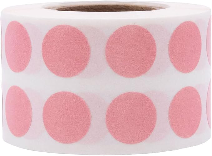Pink 1/2" Inch Round Adhesive Labels 1,000 Color Coding Dot Stickers for Efficient Inventory Management, Crafting Projects, and Organizational Tasks in Offices, Schools, and Homes