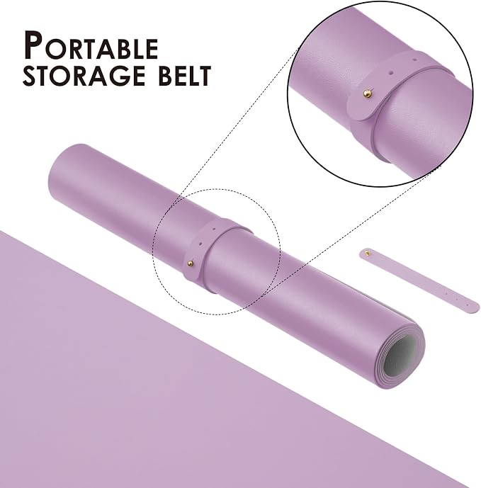 Large Desk Mat - 47.2"x 17" Non-Slip PU Desk Pad for Office and Home - Ideal for Large Mouse Pad and Desk Mats on Top of Desks(Purple)