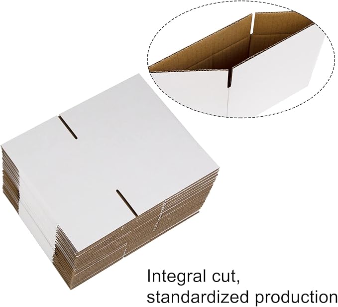 White Shipping Boxes 6x4x4 Inches Small Corrugated Cardboard Boxes, 25 Pack