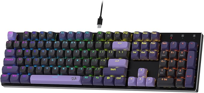 Redragon K556 104-Key Wired RGB Hall-Effect Rapid Trigger Gaming Keyboard | Rock-Solid Metal Build, 0.1mm Adjustable Actuation Magnetic Switch, Zero Input Delay, 8K Polling for FPS Games Pause & Shoot