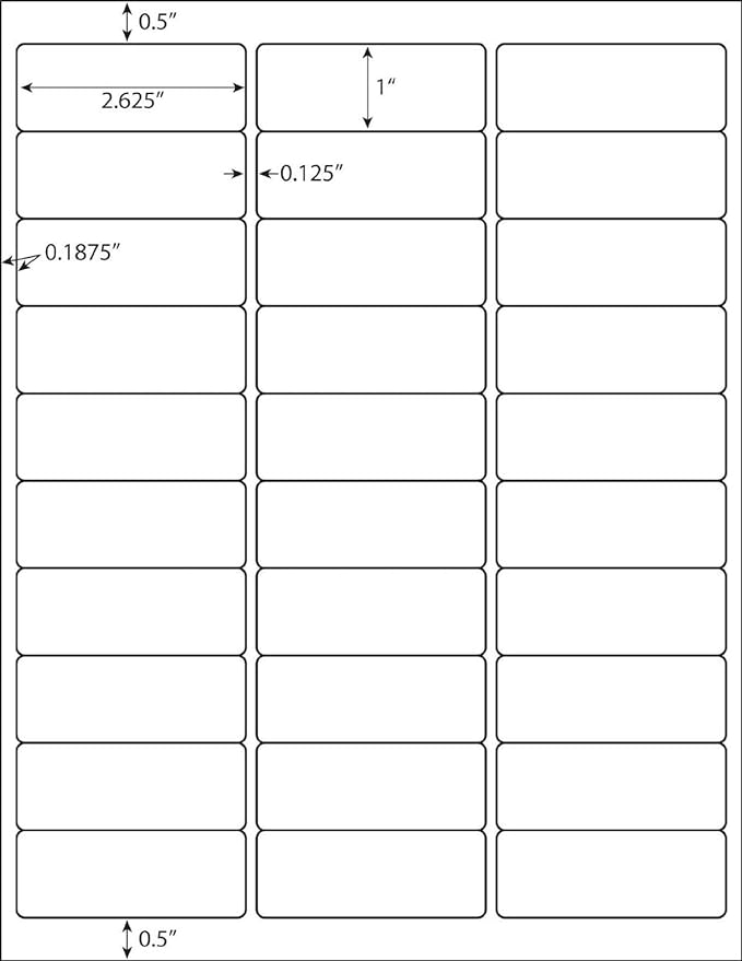 Address Labels for Inkjet Printers 1" x 2-5/8", Pack of 750 Labels