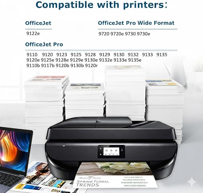 936XL Ink Cartridges Replacement for HP OfficeJet Pro 9110e-9135e, 4-Pack | Black, cyan, magenta and yellow 936XL cartridges for HP OfficeJet Pro 9110e, 9120e, 9122e, 9125e, 9128e, 9130e and 9135e.