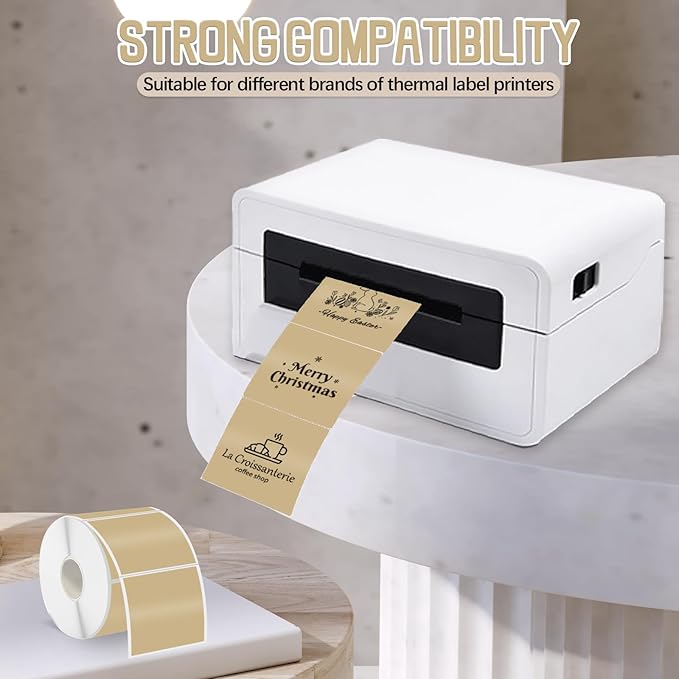 Starboling 2"x2"Square Thermal Labels,Self-Adhesive Thermal Sticker Printer Labels for Small Business,Address,Color Coding（Brown）