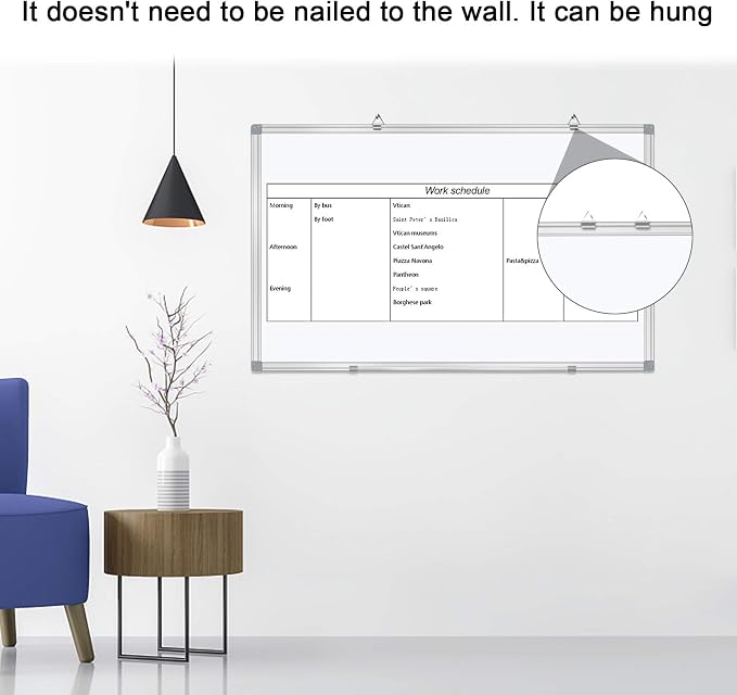 Dry Erase Board for Wall Aluminum Presentation Magnetic Whiteboard with Long Pen Tray, Wall-Mounted White Board for School, Office and Home (40"x28")
