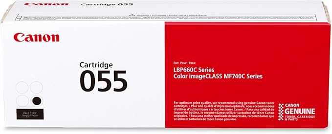 Canon Genuine 055 Black Toner Cartridge Compatible with LBP664Cdw, MF741Cdw, MF743Cdw, MF745Cdw, MF746Cdw