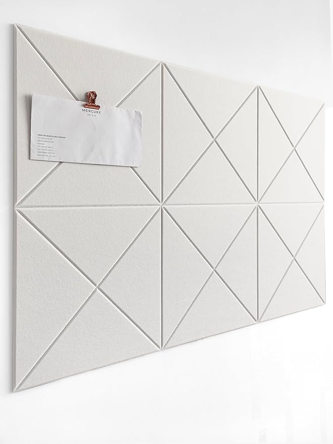 Cork Board 24 x36 Alternative - 6 Pack Felt Wall Tiles with Safe Removable Adhesive Tabs, Cork Boards for Walls for Home Office Pin Board Tack Board Bulletin Board - Warm White