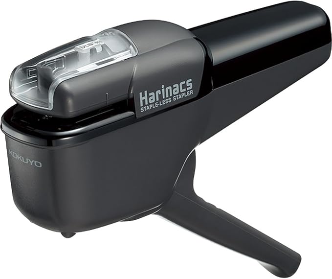 Kokuyo Stapleless Stapler, Harinacs Handheld Staple-Free, Up to 10 Sheets No Staple Binding, Portable Compact Holeless Stapler, Black, Japan Import (SLN-MSH110D)