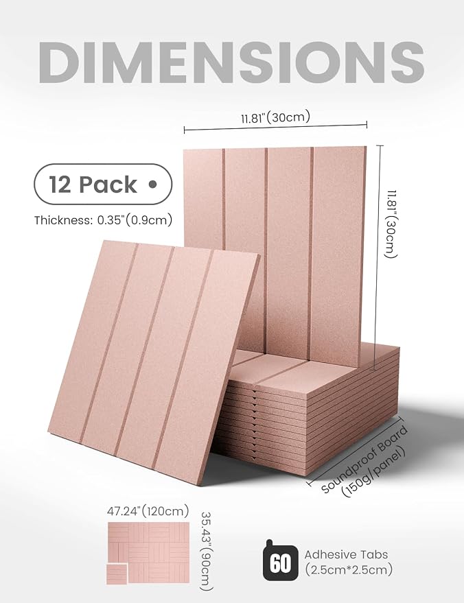 Fluxynara 48" x 36" Large Felt Bulletin Board, Pink | 12 Pack Cork Board Alternative with 60 Safe Adhesive Tabs, Pin Boards for Wall Decor, Home, Office, Classroom,Dorm