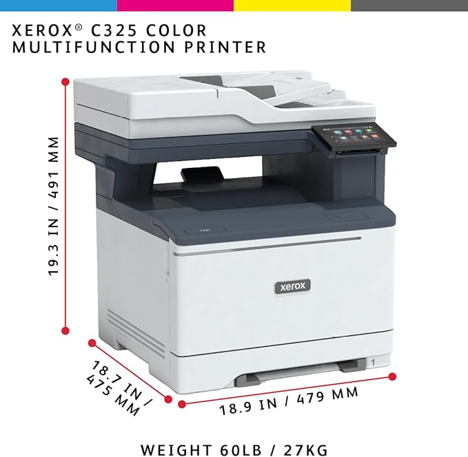 Xerox C325dni Wireless Color Laser All-in-One Printer | Color Print, Scan, Copy & Fax, 35 ppm performance, simple guided setup, cloud-ready, ideal for small/mid-size businesses