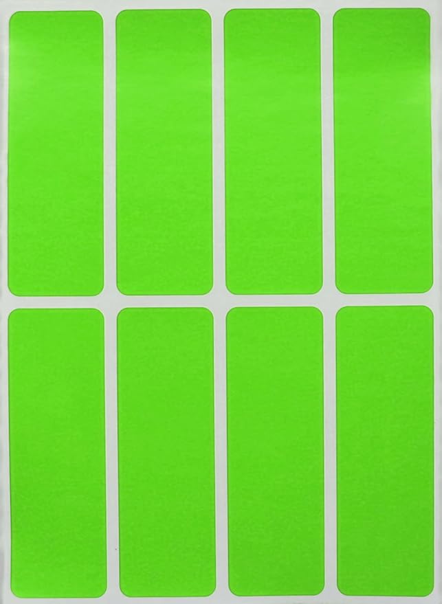 Royal Green Rectangular Stickers Color Coded Write on Labels for Organizing, Moving, & Mailing, 3x1 inch Stickers Writable Labels & Tags for Home, Office, and School Projects, 120-Pack (Neon Green)