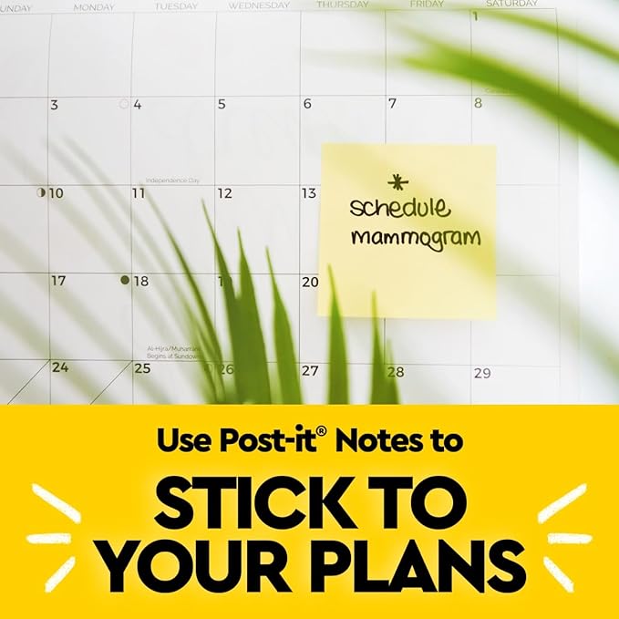 Post-it Notes, 3 in x 3 in, 100 Sheets per Pad | Canary Yellow | 24 Pads, Pack of 8