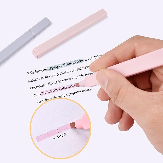 Pastel Highlighters, Bible Highlighters No Bleed, Aesthetic Highlighter Assorted Colors, Cute Highlighter for School, Journals, Bibles, Notebooks, Office, Back to School Supplies