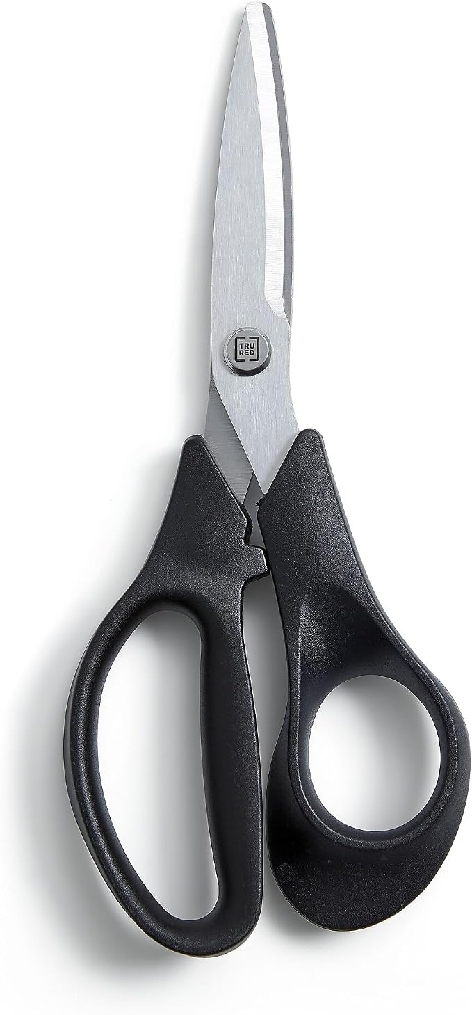 TRU RED 7‑Inch Stainless Steel Scissors, Straight Handle, Right & Left Handed, 2‑Pack – Office Scissors